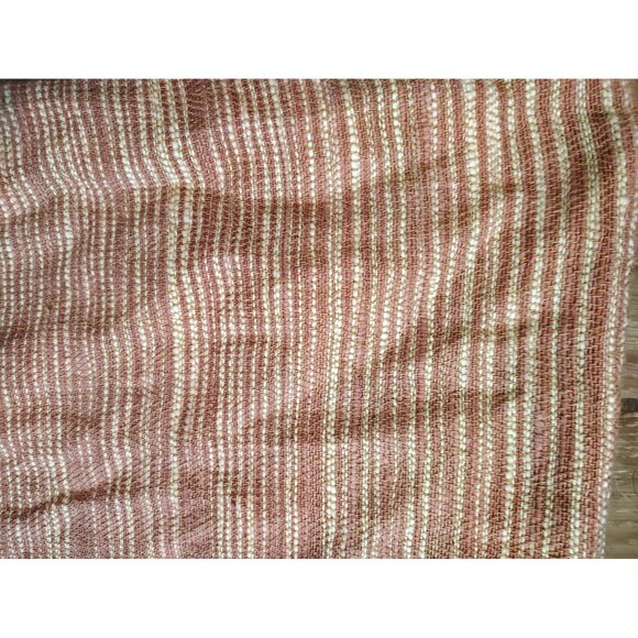 2 West Elm Pink Cream Stripe Throw Pillow Covers, Zip, 23" Square Silk Cotton - Picture 2 of 4